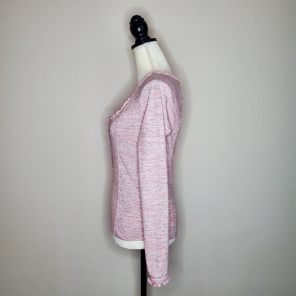 Free People Roxy Pink Henley Top Small - Picture 2 of 7